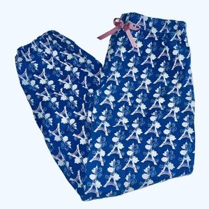 Small Shop Boutique Blue Cotton Paris Pjs Pants Sz 12/14